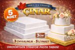 DİKDÖRTGEN PASTA TABANI 3 CM YÜKSEKLİK 5 Lİ ALIMLAR